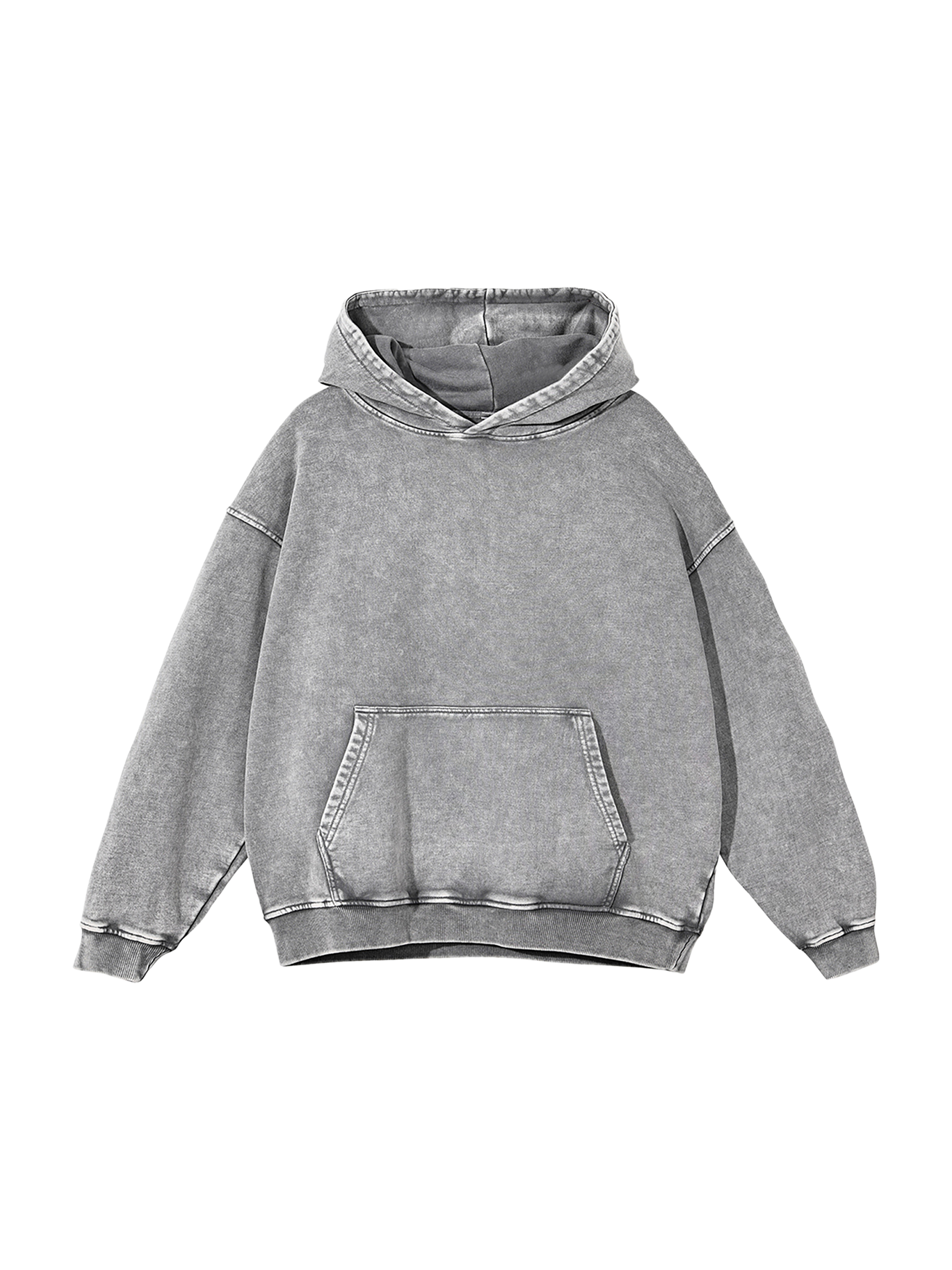 Sunfade Two-way Zip-up Boxy Hoodie #RU0076